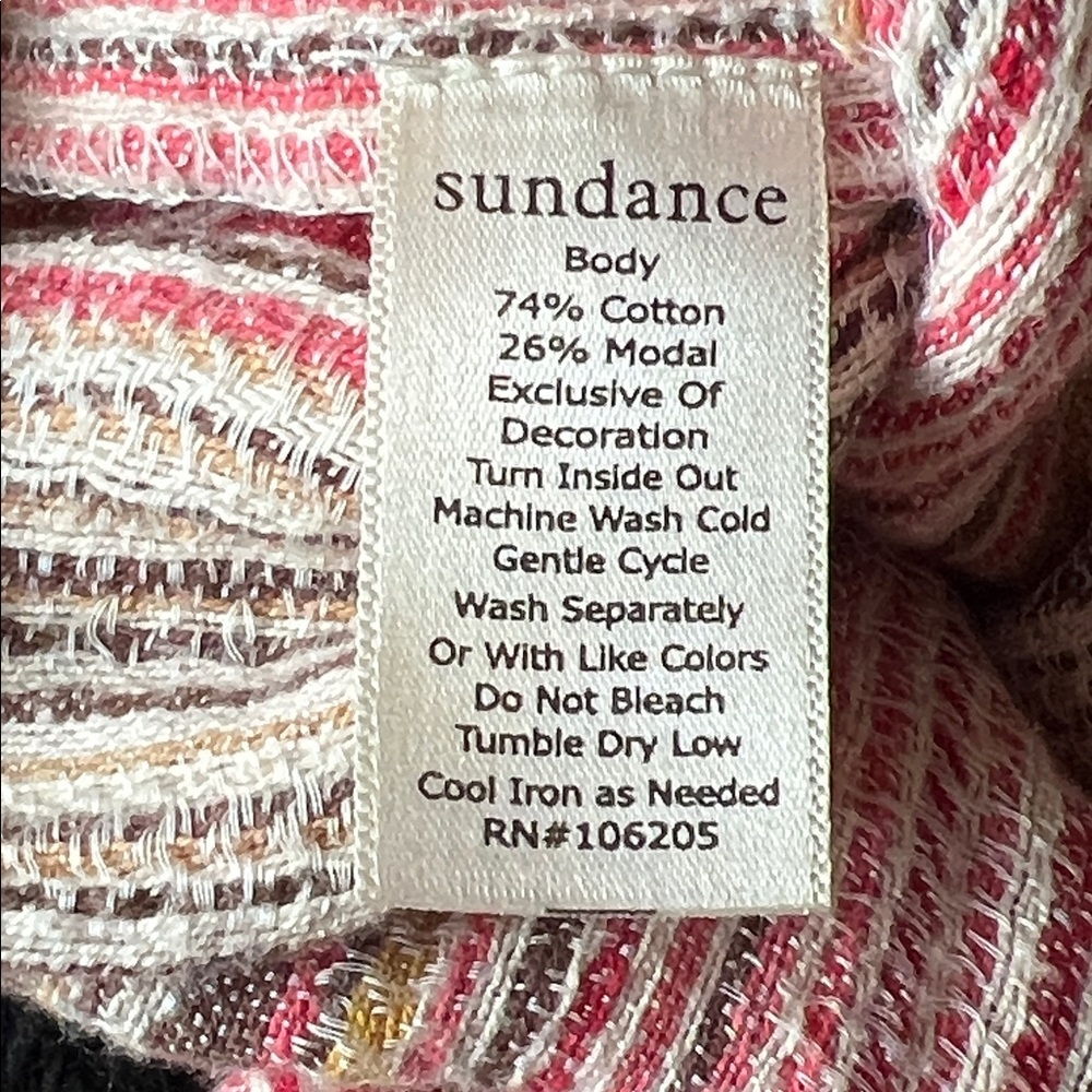 Sundance Striped Cuffed Gauzy Pull on Pants Medium 
Resort Indian Cotton - Picture 13 of 13